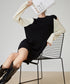 Contrast Color Off-shoulder Knit Dress